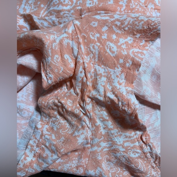 Free People Peach Tea Paisley Print Draped Pocket Shorts Size Large Resort Beach - Picture 3 of 6